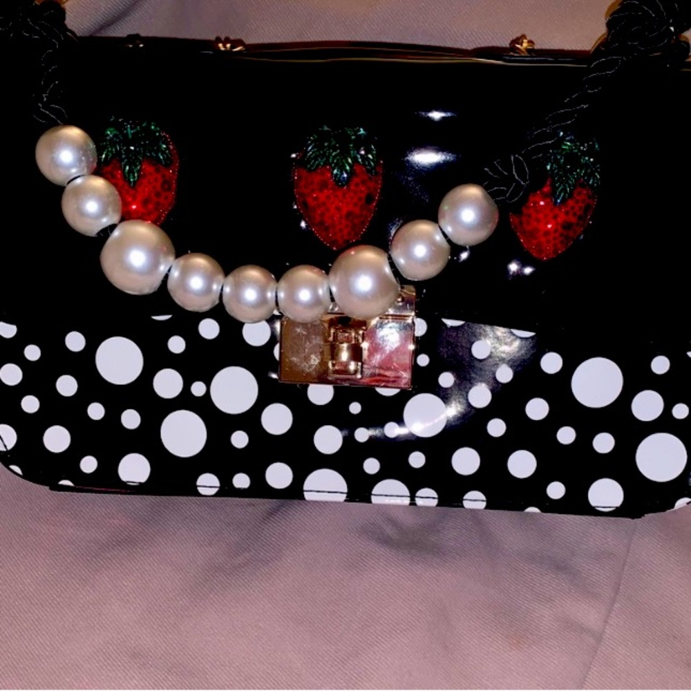 Betsey Johnson patent rhinestone strawberry 🍓 handbag